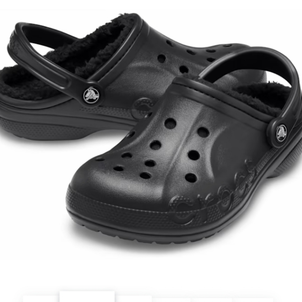 Crocs Baya Classic Lined Clog-Black/Gray